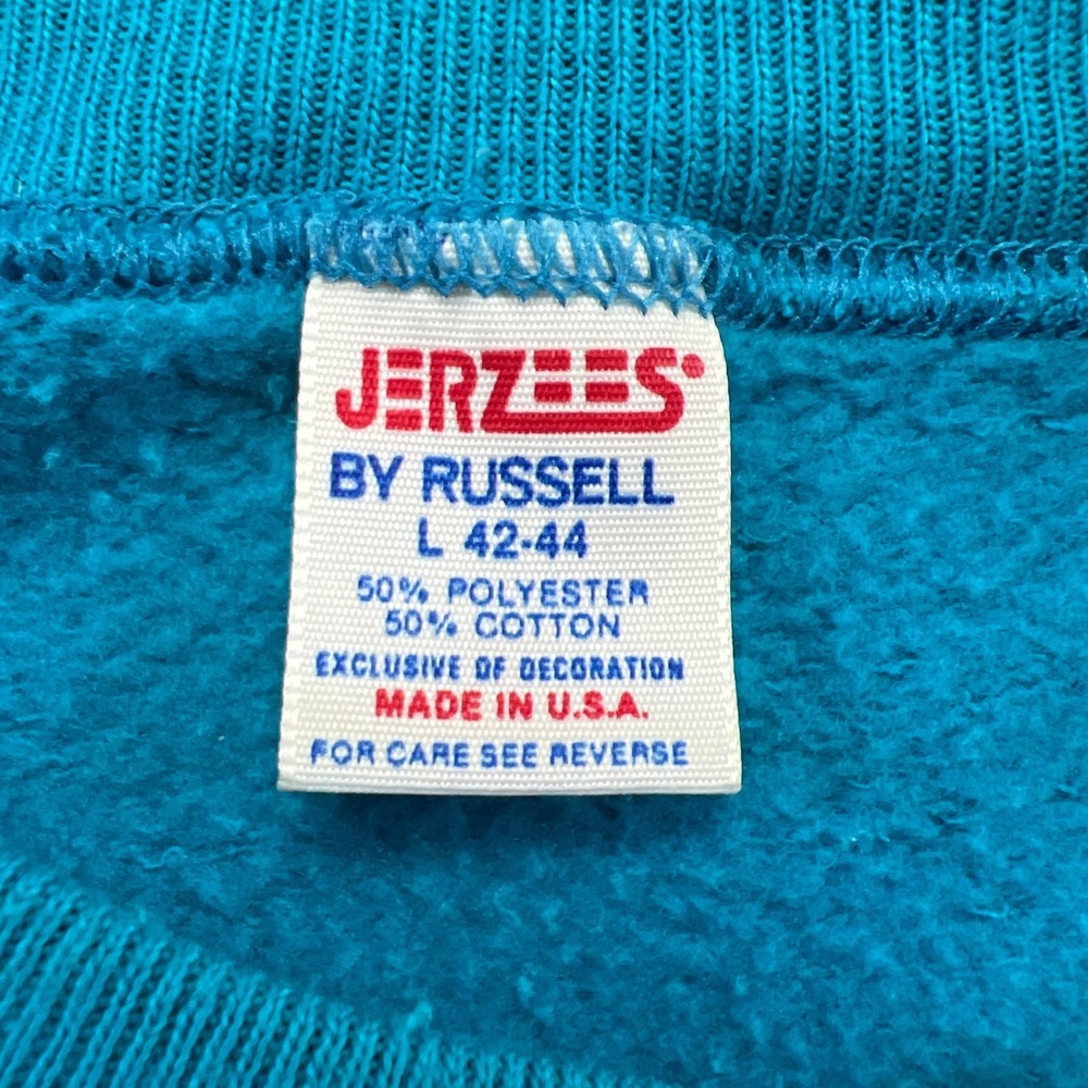 Vintage Jerzees By Russell Sweatshirt Men Large Blue Alaska Loons Graphic Cotton - Picture 4 of 8